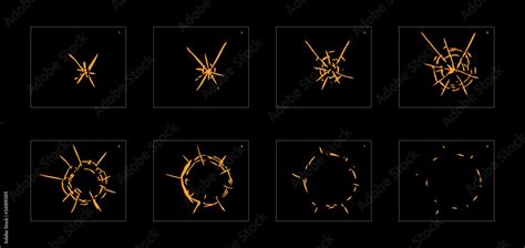 Shine dust effect. Dust explosion animation effect. Animation sprite sheet for games, cartoon or ...