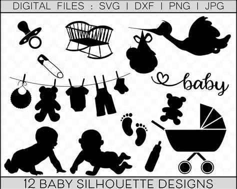 Baby Clipart Bundle Baby Silhouette SVG Newborn SVG Set - Etsy UK