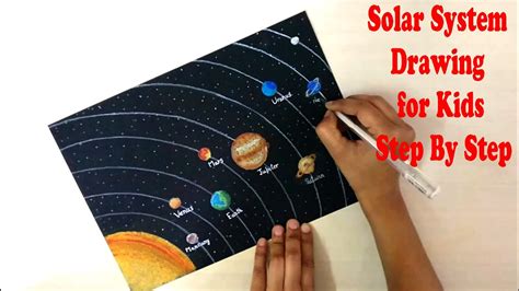 How to Draw Solar System for Kids Step By Step - YouTube