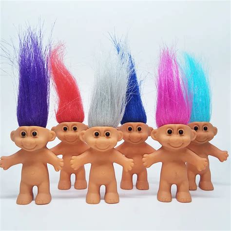 8cm Trolls Doll Action Figures Doll Super Cute 5 Styles With Long Hair The Good Luck Trolls Toy ...