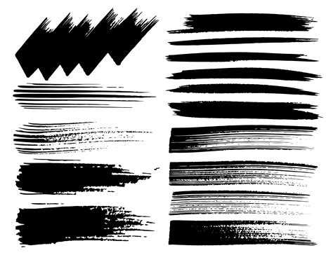 Set of brush strokes, Black ink grunge brush strokes. Vector illustration. 544233 Vector Art at ...