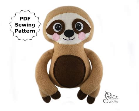 Sloth Sewing Pattern, Sloth Pattern, Sloth Plush Pattern, Sloth Plush, Pdf Sloth Pattern, Sloth ...