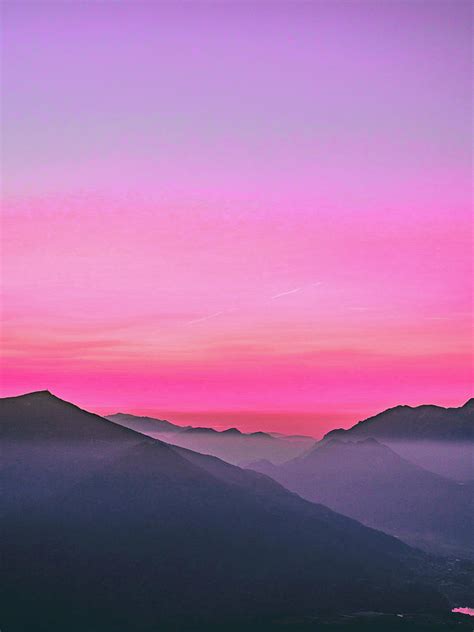 Pink Sunset Sky at Mountain Digital Art by Ipsita Das - Fine Art America