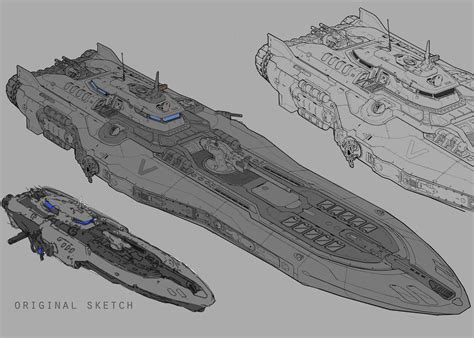 ArtStation - USS Shepard, Bryan Flynn | Space ship concept art, Spaceship art, Starship concept