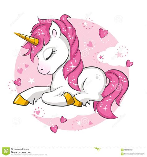 Little pink unicorn. stock vector. Illustration of fairytale - 109926082 | Unicorn drawing ...