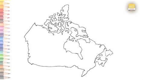 the canada map is shown with colored pencils