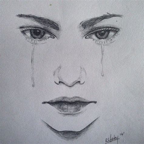 Sad Girl Face Sketch