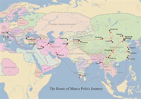 Map of Marco Polo's Travels (Illustration) - World History Encyclopedia