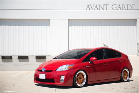 Red Toyota Prius Gets Upgraded Lighting and Bronze Avant Garde Wheels ...