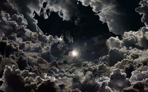 Moonlight Stars Night Clouds Sky HD wallpaper | nature and landscape | Wallpaper Better