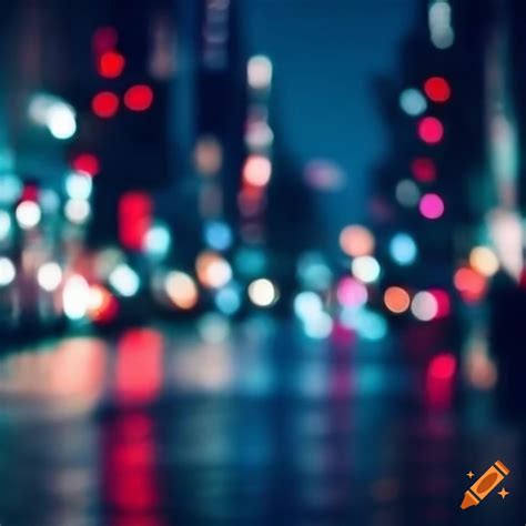 Nighttime photograph of tokyo with bokeh lights on Craiyon