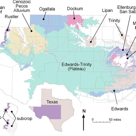 Location of major rivers in the Edwards Plateau area. | Download ...