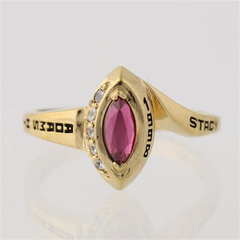 Women's Class Ring - Adam's High School Class 1998 Syn Pink Spinel & CZs Size 6 | eBay