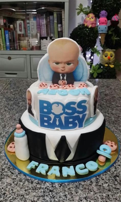 2-Layer Boss Baby Theme Fondant Cake (all edible) on Carousell | Baby boy birthday cake, Baby ...