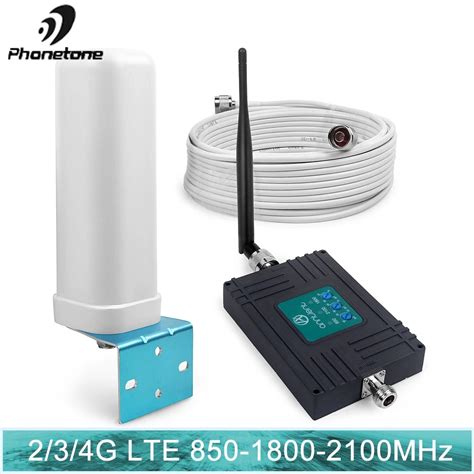 Signal Repeater Cell Phone Repeater 850 mhz Cellular Signal Booster 1800 UMTS Mobile 3G 2100MHz ...