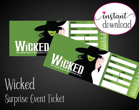 Wicked Ticket Printable