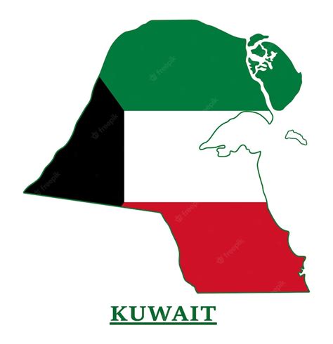 Premium Vector | Kuwait National Flag Map Design, Illustration Of ...