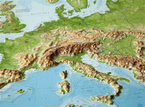 3D Raised Relief Map Europe large (english) - georelief - Made in Germany