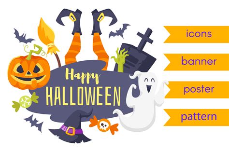 Happy cartoon Halloween! | Custom-Designed Graphic Objects ~ Creative ...