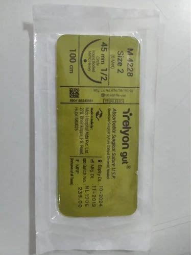 Surgical Sutures - Absorbable Surgical Suture USP Relyon Catgut M 4237, Size 3-0, 76cm, 1/2 ...