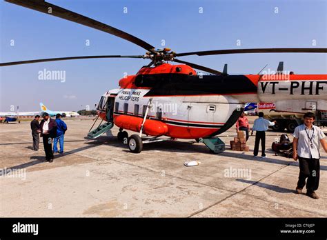 Pawan Hans Helicopter in Guwahati airport, Assam, India Stock Photo - Alamy