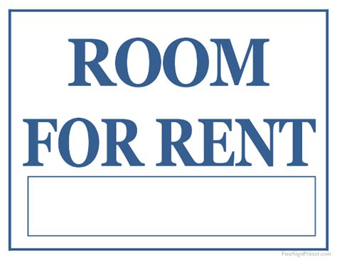 Printable Room For Rent Sign