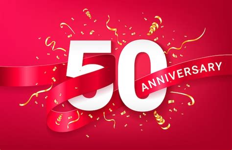 Premium Vector | 50th anniversary celebration banner template