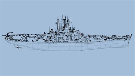 3D Uss South Dakota Battleship Model - TurboSquid 1357443