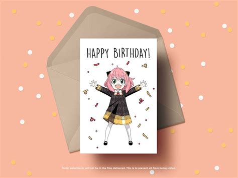 Anime Birthday Card, Printable Birthday Card, Anime Greeting Card, Digital Download Card ...