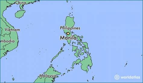 Manila Weltkarte, Manila Karte in der Welt (Philippinen)