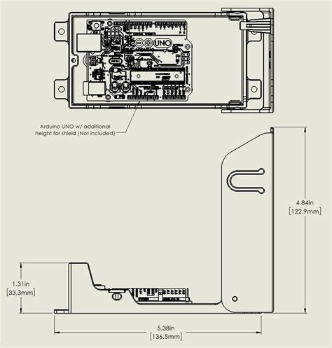 Arduino UNO & Motor Shield Enclosure W/ Pivoting Cover and Hardware ...