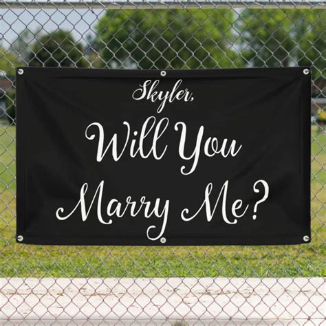 Outdoors Proposal Gothic Couple Will You Marry Me Banner | Zazzle