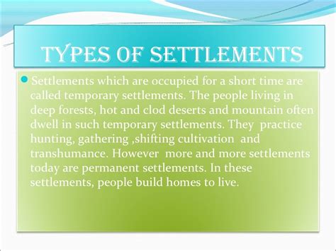 Human environment settlement, transport and communication