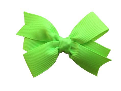 Lime green hair bow lime green bow 3 inch by BrownEyedBowtique