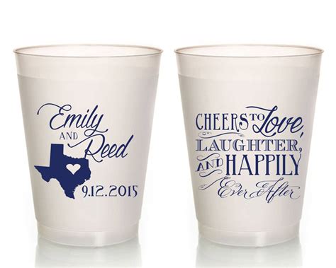 Personalized Frosted Flex Cups Plastic Party Cups Wedding