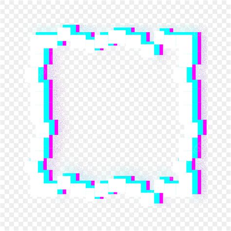 Cool Square Glitch Border Frame, Cool Drawing, Border Drawing, Square Drawing PNG Transparent ...