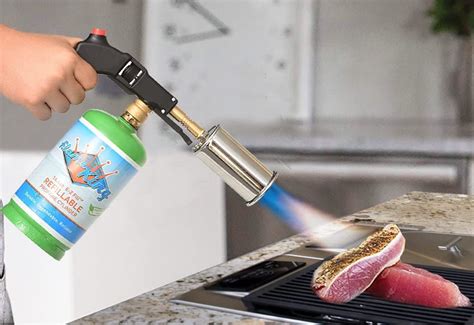 Flame King Grill Gun Propane Torch, Culinary Kitchen Torch for Sous Vide Cooking, Searing ...