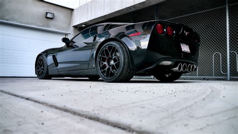 Chevrolet Corvette C6 Z06 Black with HRE P40 Aftermarket Wheels Wheel | Wheel Front