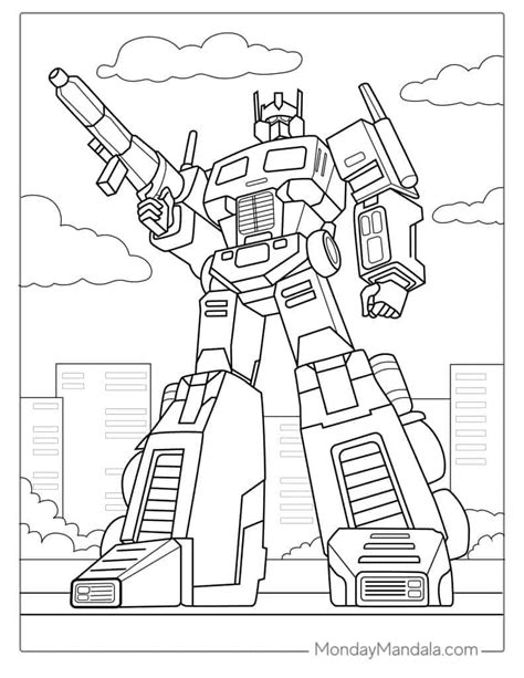 Transformers 4 Optimus Prime Truck Coloring Pages