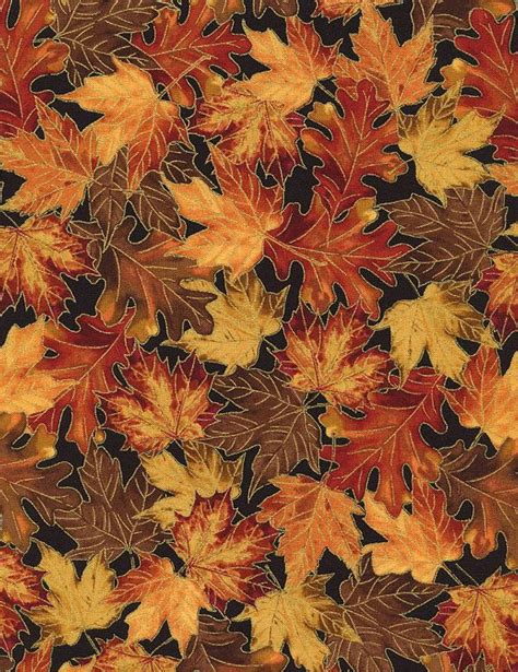 Metallic Fall Leaves Fabric, Timeless Treasures Harvest CM2092 Harvest, Fall Quilt Fabric ...