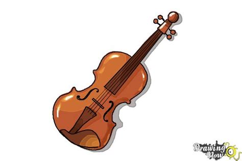 How to Draw a Violin Step by Step - DrawingNow