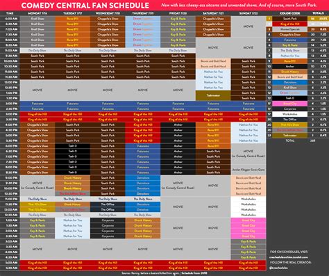 BoogsterSU2, Made an alternate fan schedule for Comedy Central...