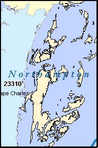 NORTHAMPTON County, Virginia Digital ZIP Code Map