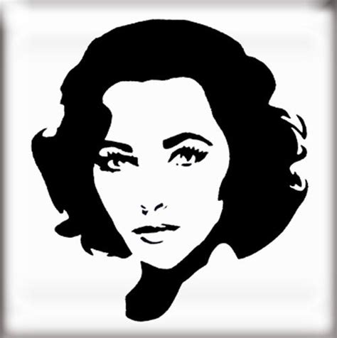 Elizabeth Taylor 2 Stencil | Silhouette art, Face stencils, Stencil art