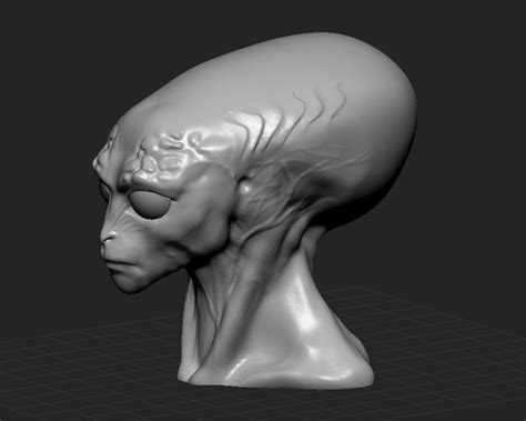 Alien head statue 3D model 3D printable | CGTrader