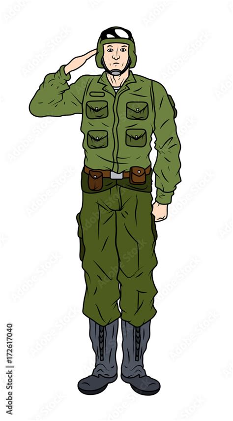 Canadian Soldier Saluting Cartoon