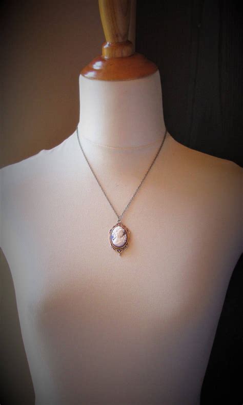 Cameo Necklace Pink Cameo Necklace Purple Cameo Necklace - Etsy