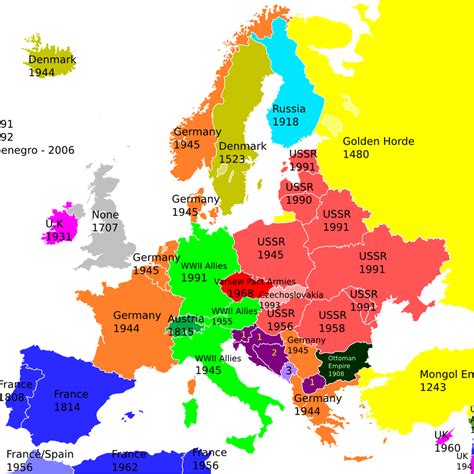 Download An Awesome Map Of The Last Time Each European Country - Europe ...