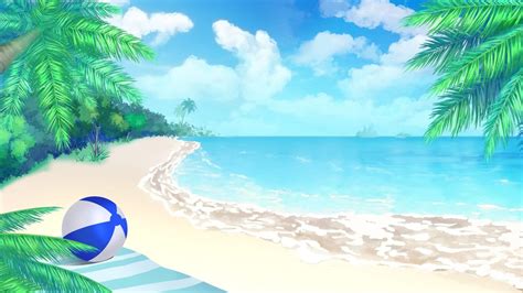 Gacha Beach Background