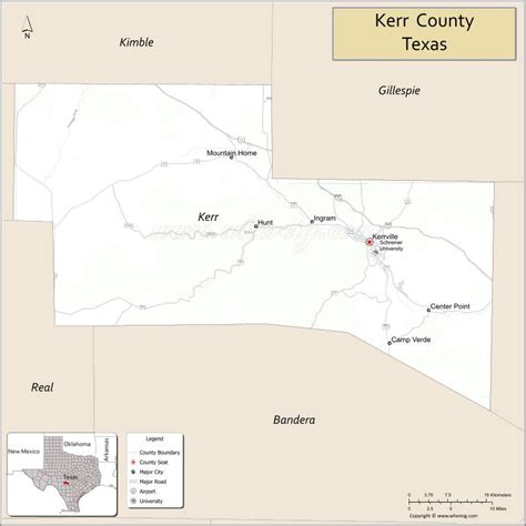 Map of Kerr County, Texas - Thong Thai Real